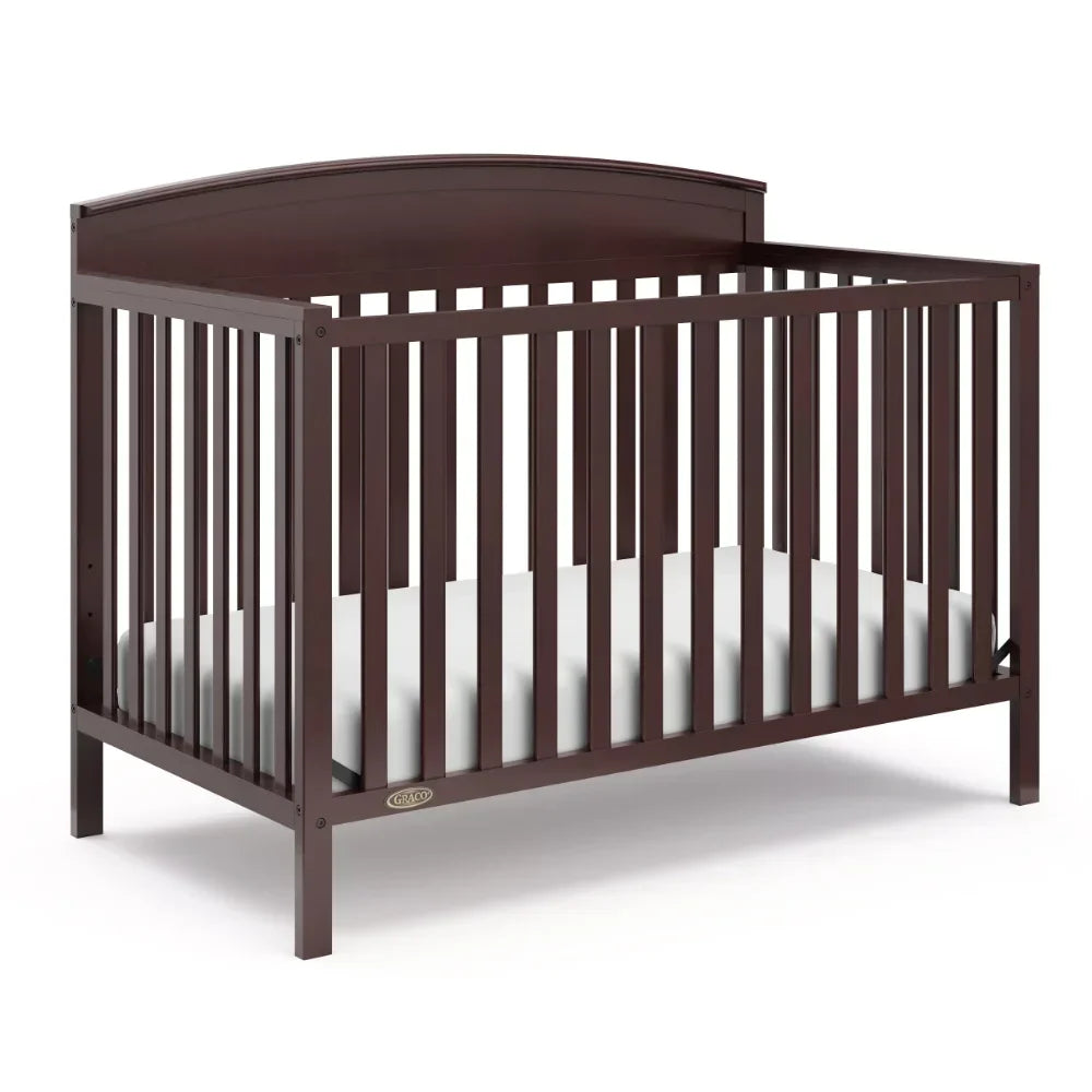 BOUSSAC Benton 5-in-1 Convertible Baby Crib, Multicolor， Baby Furniture  Bed for Girls,kid Bed, Children Bed