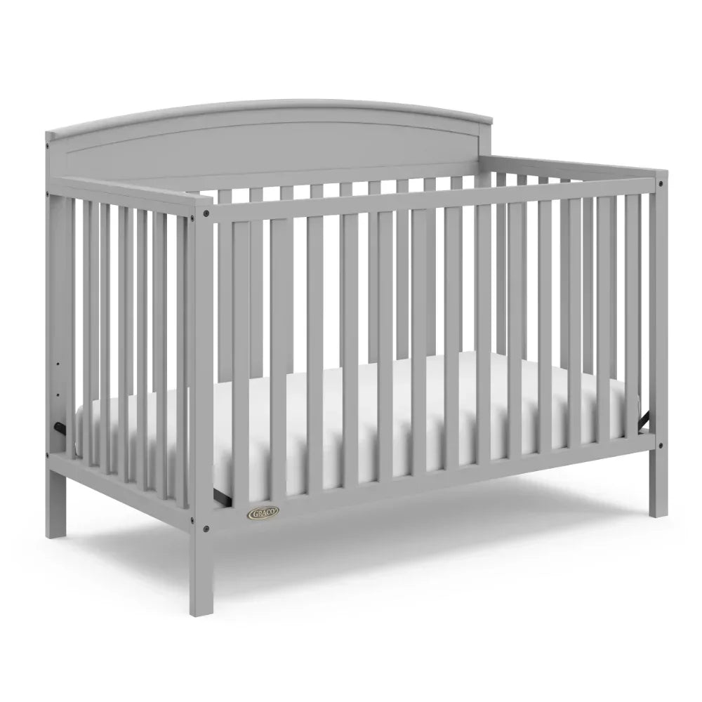 BOUSSAC Benton 5-in-1 Convertible Baby Crib, Multicolor， Baby Furniture  Bed for Girls,kid Bed, Children Bed