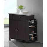 BOUSSAC Kitchen Cart with Spice Rack & Towel Rack, Kitchen Island Table ,Kitchen Cart，Kitchen Islands & Trolleys