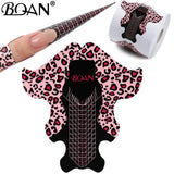 BQAN Leopard French Nail Form Tips Gold Nail Extension Art Tools For Nails Gel Extension Sticker Acrylic Manicure Tip