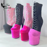 BX-Shoe Protectors 20cm Steel Polo Dance Shoe Covers Various Colors Wear-resistant Flannel Purple Black Yellow Boots Protection