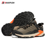 Baasploa 2023 New Men's Hiking Shoes Outdoor Safety Shoes Waterproof Anti-Skid Sneaker Wear-Resistant Sneakers Fashion Male Shoe