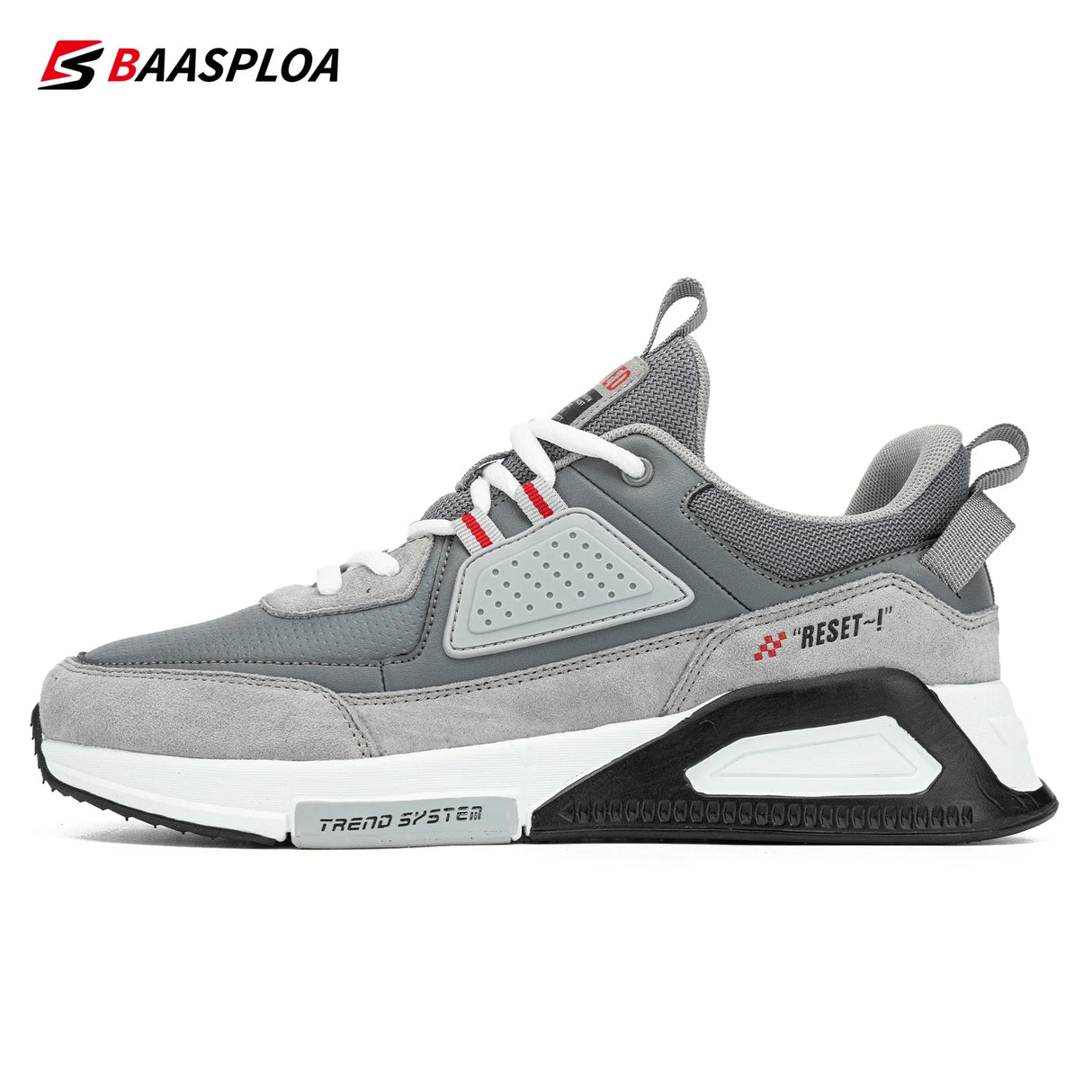 Baasploa Fashion Walking Shoes For Men 2023 Casual Men's Designer Leather Lightweight Sneakers Male Outdoor Sports Running Shoes