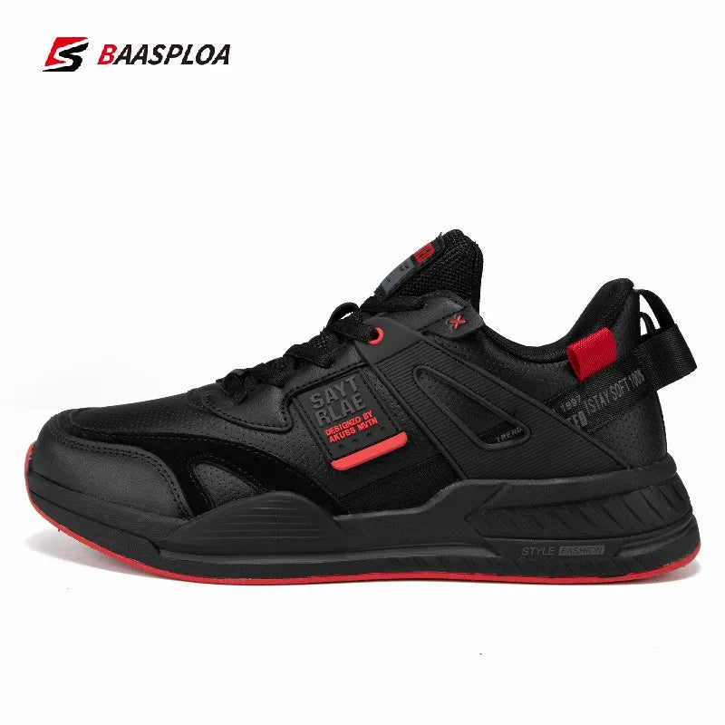 Baasploa Fashion Walking Shoes For Men 2023 Casual Men's Designer Leather Lightweight Sneakers Male Outdoor Sports Running Shoes