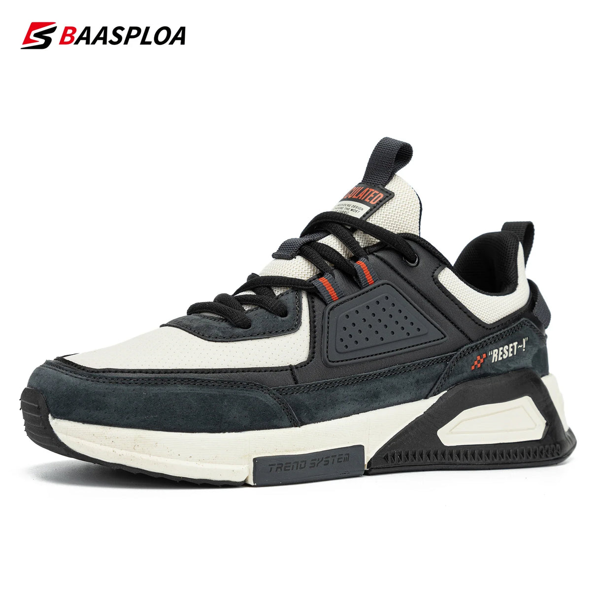 Baasploa Fashion Walking Shoes For Men 2023 Casual Men's Designer Leather Lightweight Sneakers Male Outdoor Sports Running Shoes