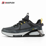 Baasploa Men Casual Waterproof Running Shoes Fashion Leather Skateboard Shoes Non-slip Wear-resistant Male Sport Shoes New