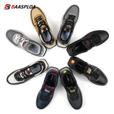 Baasploa Men Casual Waterproof Running Shoes Fashion Leather Skateboard Shoes Non-slip Wear-resistant Male Sport Shoes New