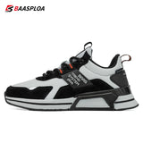 Baasploa Men Leather Shoes Walking Shoe Waterproof Casual Sneakers Non-slip Wear-resistant Running Shoes Breathable Lightweight