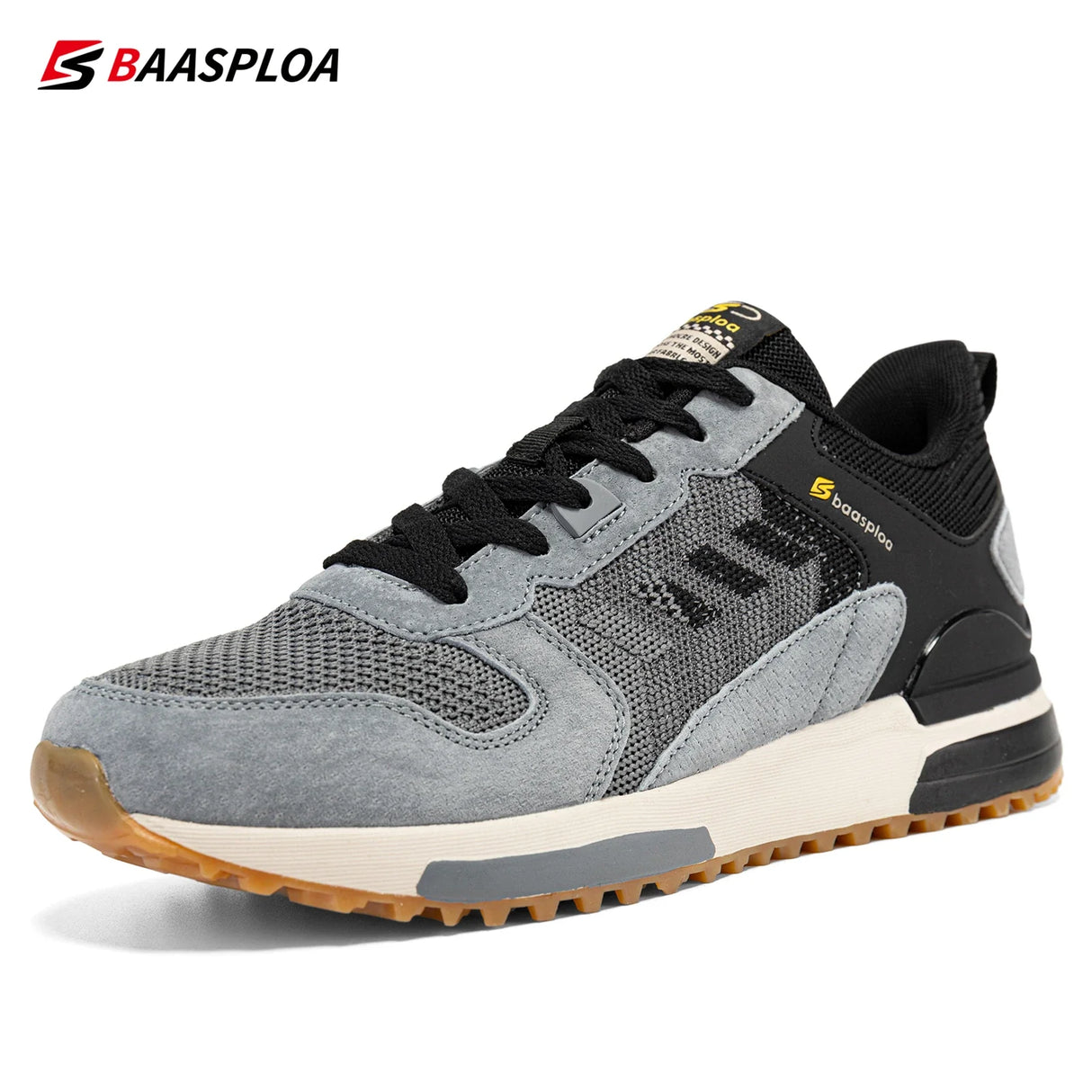 Baasploa Men Walking Sneakers New Mesh Breathable Casual Shoes for Men Comfort Sport Shoes Non-Slip Wear Resistant Free Shipping