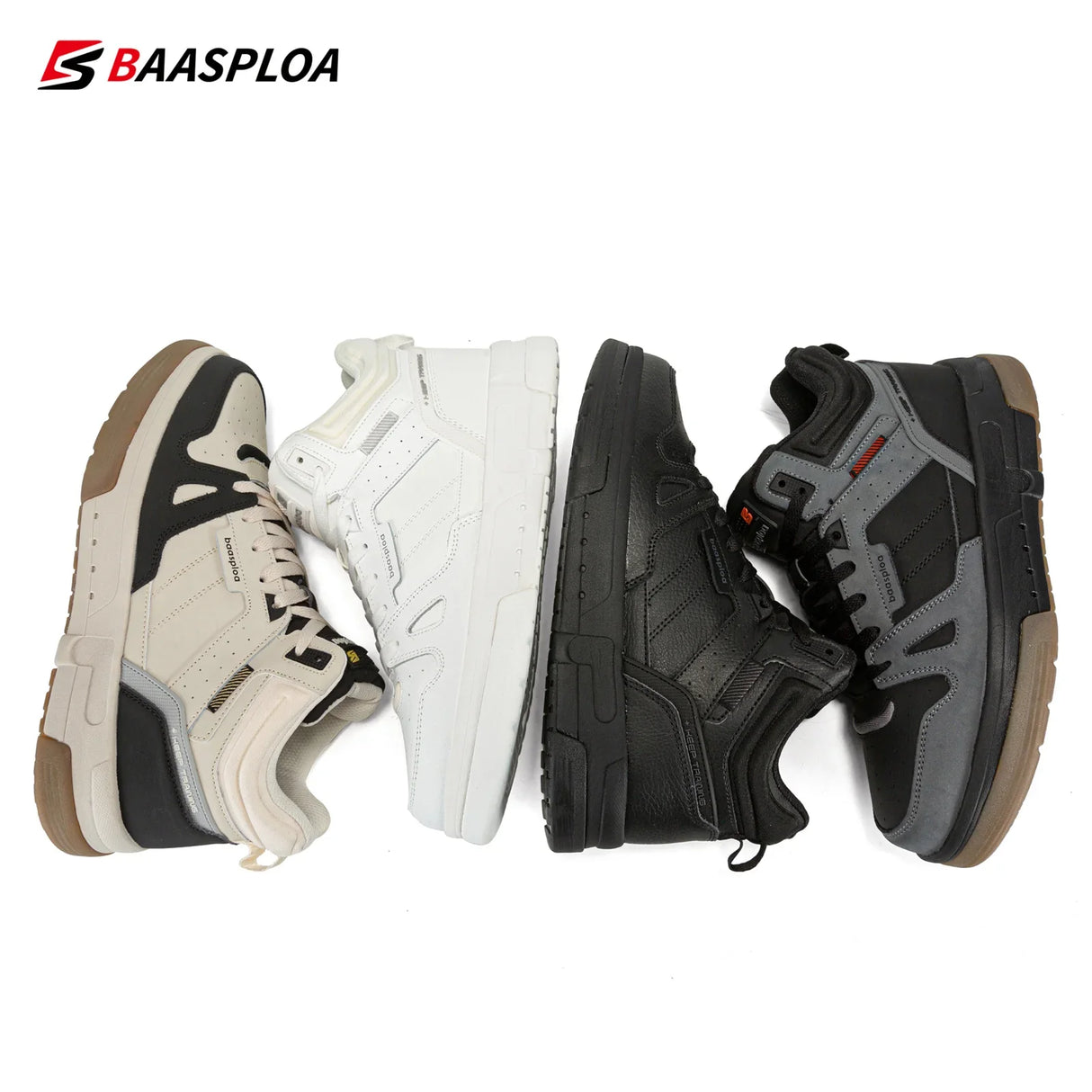 Baasploa Men Winter Sneakers New Fashion Casual Shoes for Men Comfort Plush Warm Cotton Shoes Non-Slip Outdoor Male Sneakers