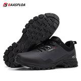 Baasploa New Men's Anti-Skid Wear-Resistant Hiking Shoes Fashion Waterproof Outdoor Travel shoes Sneaker Comfortable Male Shoes