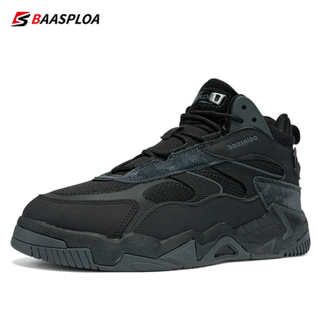 Baasploa Winter Men Leather Sneakers Casual Fashion Waterproof Sport Shoes For Man Plush Warm Male Sneakers Non-Slip Outdoor