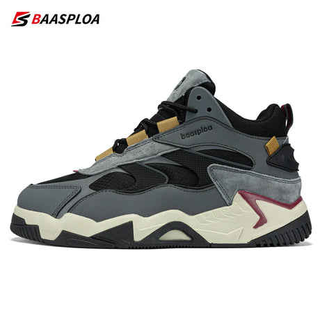 Baasploa Winter Men Leather Sneakers Casual Fashion Waterproof Sport Shoes For Man Plush Warm Male Sneakers Non-Slip Outdoor