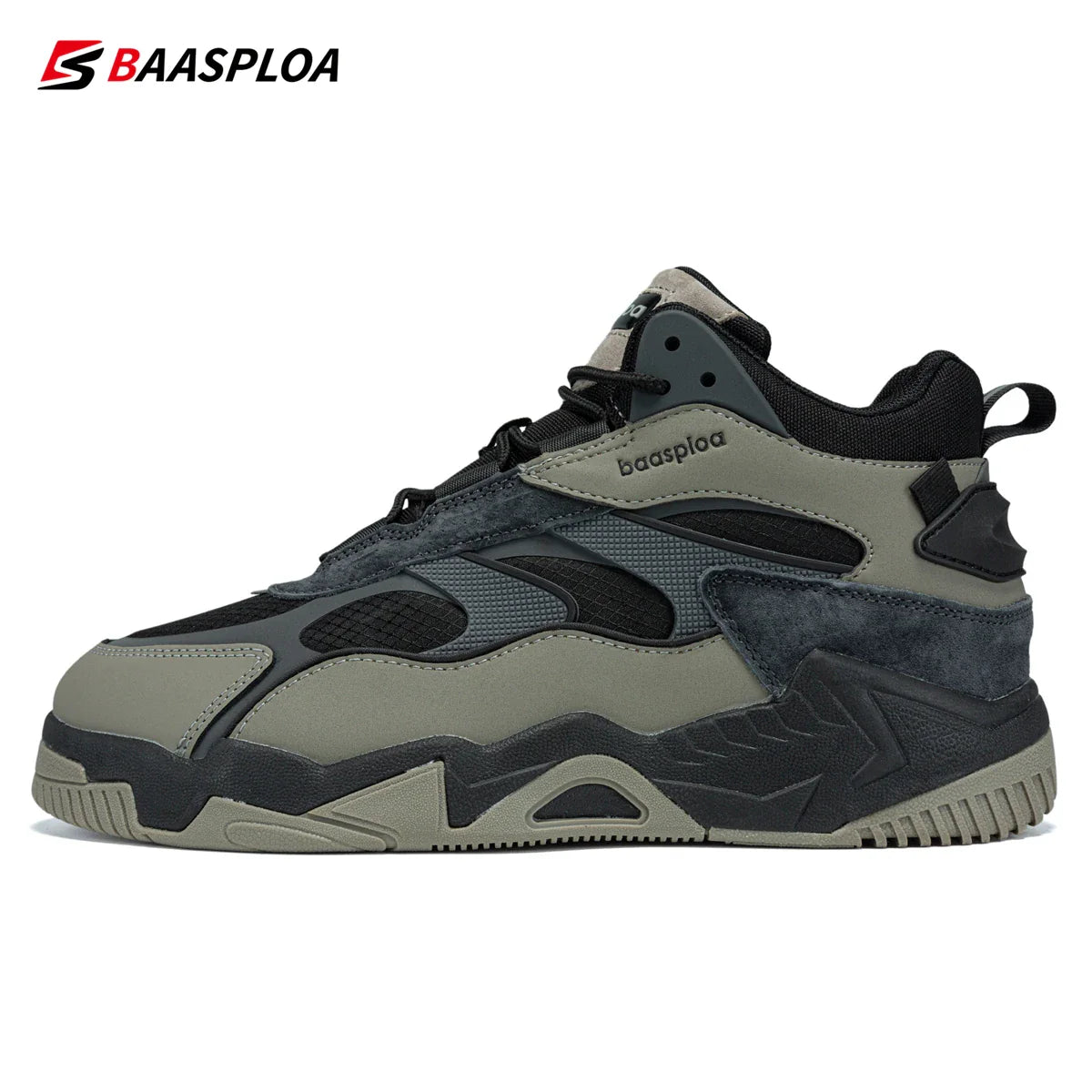 Baasploa Winter Men Leather Sneakers Casual Fashion Waterproof Sport Shoes For Man Plush Warm Male Sneakers Non-Slip Outdoor