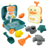 Baby Bathroom Backpack Beach Toys Duck Trolley Case Storage Beach Accessories Shovel Mold Set Sand Toy Games Sandbox For Kids