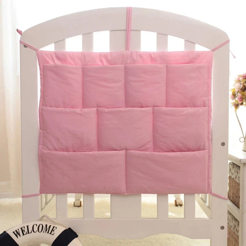 Baby Bed Hanging Storage Bag Newborn Crib Diaper Organizer Toy Diaper Pocket for Baby Bedding Set Nursery 50*60CM