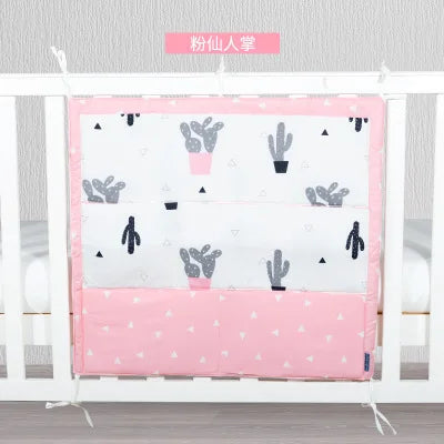 Baby Bed Hanging Storage Bag Newborn Crib Diaper Organizer Toy Diaper Pocket for Baby Bedding Set Nursery 50*60CM