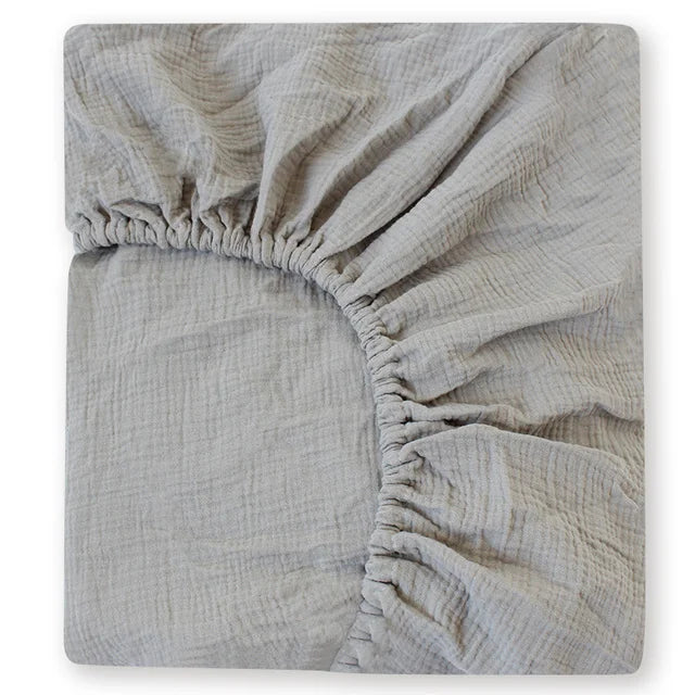 Baby Bedding Set Newborn Plain Color Cotton Muslin Baby Bedding Crib Fitted Sheet Cot Bed Crib Sheet