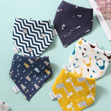 Baby Bibs 5Pcs/Lot Cotton Bibs Cartoon Print Saliva Towel Baby Boys Girls Bibs Newborn Feeding Bibs Unisex Cute Bandana Bibs