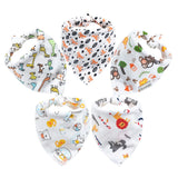 Baby Bibs 5Pcs/Lot Cotton Bibs Cartoon Print Saliva Towel Baby Boys Girls Bibs Newborn Feeding Bibs Unisex Cute Bandana Bibs