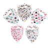 Baby Bibs 5Pcs/Lot Cotton Bibs Cartoon Print Saliva Towel Baby Boys Girls Bibs Newborn Feeding Bibs Unisex Cute Bandana Bibs