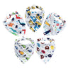 Baby Bibs 5Pcs/Lot Cotton Bibs Cartoon Print Saliva Towel Baby Boys Girls Bibs Newborn Feeding Bibs Unisex Cute Bandana Bibs