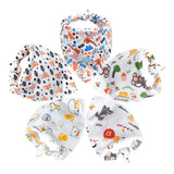 Baby Bibs 5Pcs/Lot Cotton Bibs Cartoon Print Saliva Towel Baby Boys Girls Bibs Newborn Feeding Bibs Unisex Cute Bandana Bibs