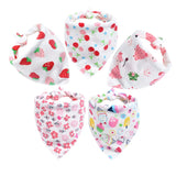 Baby Bibs 5Pcs/Lot Cotton Bibs Cartoon Print Saliva Towel Baby Boys Girls Bibs Newborn Feeding Bibs Unisex Cute Bandana Bibs