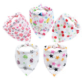 Baby Bibs 5Pcs/Lot Cotton Bibs Cartoon Print Saliva Towel Baby Boys Girls Bibs Newborn Feeding Bibs Unisex Cute Bandana Bibs