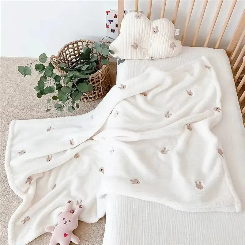 Baby Blanket Fluffy Warm Coral Fleece Cartoon Blanket Soft Swaddle Newborn Stroller Sleeping Blanket Nursery Infant For Unisex