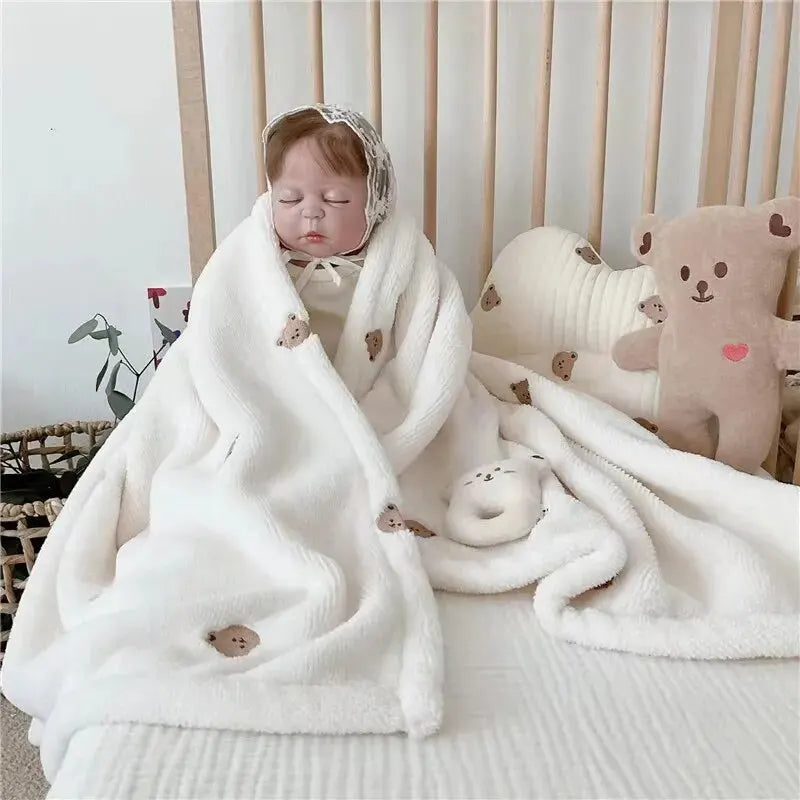 Baby Blanket Fluffy Warm Coral Fleece Cartoon Blanket Soft Swaddle Newborn Stroller Sleeping Blanket Nursery Infant For Unisex