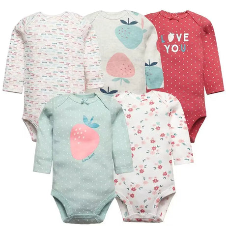 Baby Boy Bodysuits 5 Pieces Newborn Clothes Set Toddler Baby Girl Clothing 100% Cotton Soft Infant New Cartoon Bebe Jumpsuits