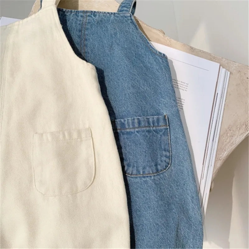 Baby Boy Solid Denim Overalls Child Jean Bib Pants Infant Jumpsuit Children's Clothing Kids Overalls Autumn Girls Outfits