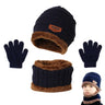 Baby Boys Winter Warmer Kids Fleece Hat Scarf and Gloves Set Children Knitted Hat Beanies Cap Neck Scarf Glove Suit For Kids