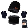 Baby Boys Winter Warmer Kids Fleece Hat Scarf and Gloves Set Children Knitted Hat Beanies Cap Neck Scarf Glove Suit For Kids