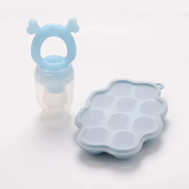 Baby Breast milk Popsicle Molds & Baby Fruit Feeder (2 Pack), Food Freezer Tray Storage Containers Set