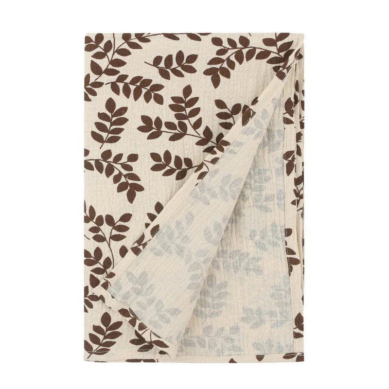 Baby  Crepe-Cotton Floral Wrap Blanket Infant Blanket Beach-Towel Crib Sheet Non-fluorescent Newborn Blanket