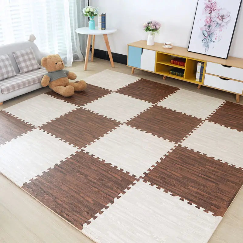 Baby EVA Foam Play Gym Puzzle Mats Wooden Interlocking Exercise Tiles Crawling Carpet And Rug for Kids Game Activity Soft Floor