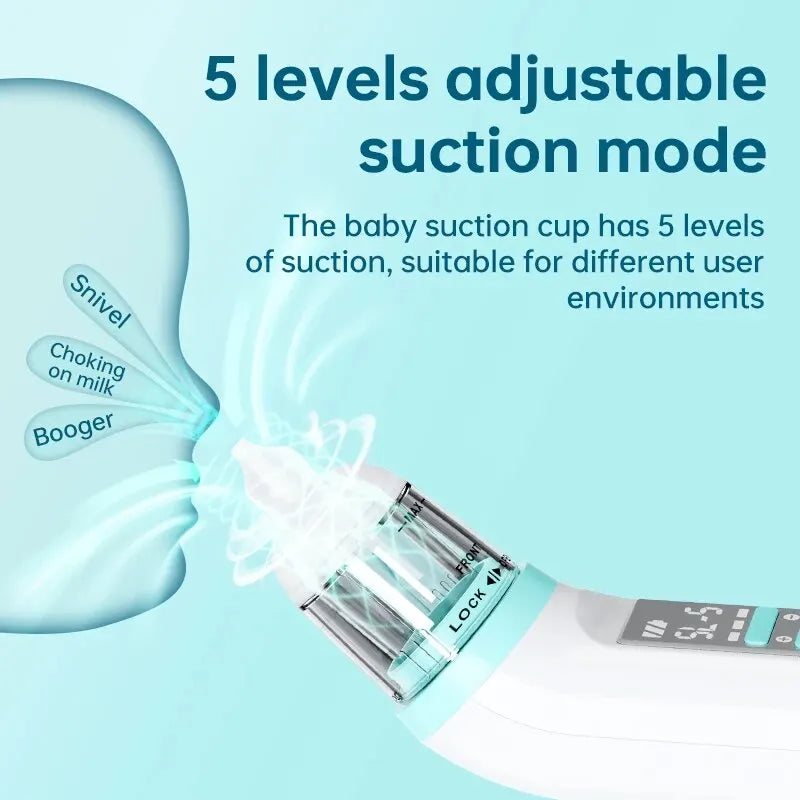 Baby Electric Nasal Absorber Nose 5 Levels Adjustable Silicone Silent Cleaner Obstruction Rhinitis Child Suction Aspirator Tool