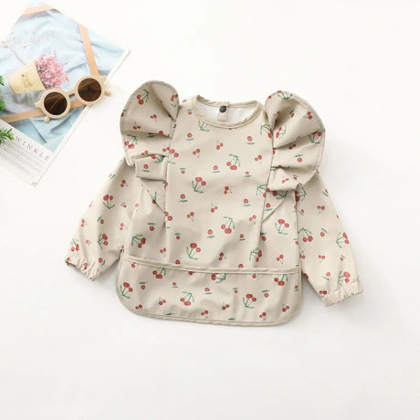 Baby Feeding Bibs With Pocket For Newborn Angel Wings Kids Waterproof Long Sleeve Art Smock Baby Stuff Anti-dirty Dinning Apron