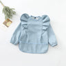 Baby Feeding Bibs With Pocket For Newborn Angel Wings Kids Waterproof Long Sleeve Art Smock Baby Stuff Anti-dirty Dinning Apron