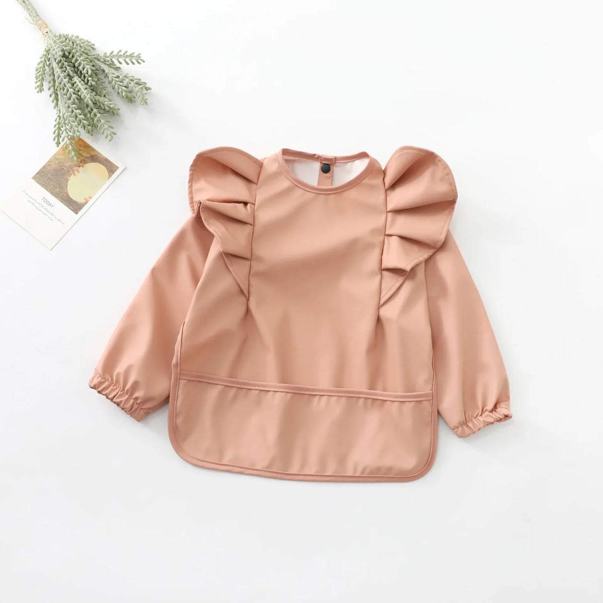 Baby Feeding Bibs With Pocket For Newborn Angel Wings Kids Waterproof Long Sleeve Art Smock Baby Stuff Anti-dirty Dinning Apron