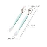 Baby Feeding Spoon Scraper Spoon Silicone Fruit Puree Spoon Supplementary Food Feeder Dual-Head Spoon Toddler Utensil