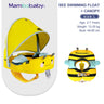 Baby Float With Crotch Strap & Inflation-free Solid Core Mambobaby Kid Swimming Ring Have Sunshade 0-7 Yeas Old Swim Pool Tube