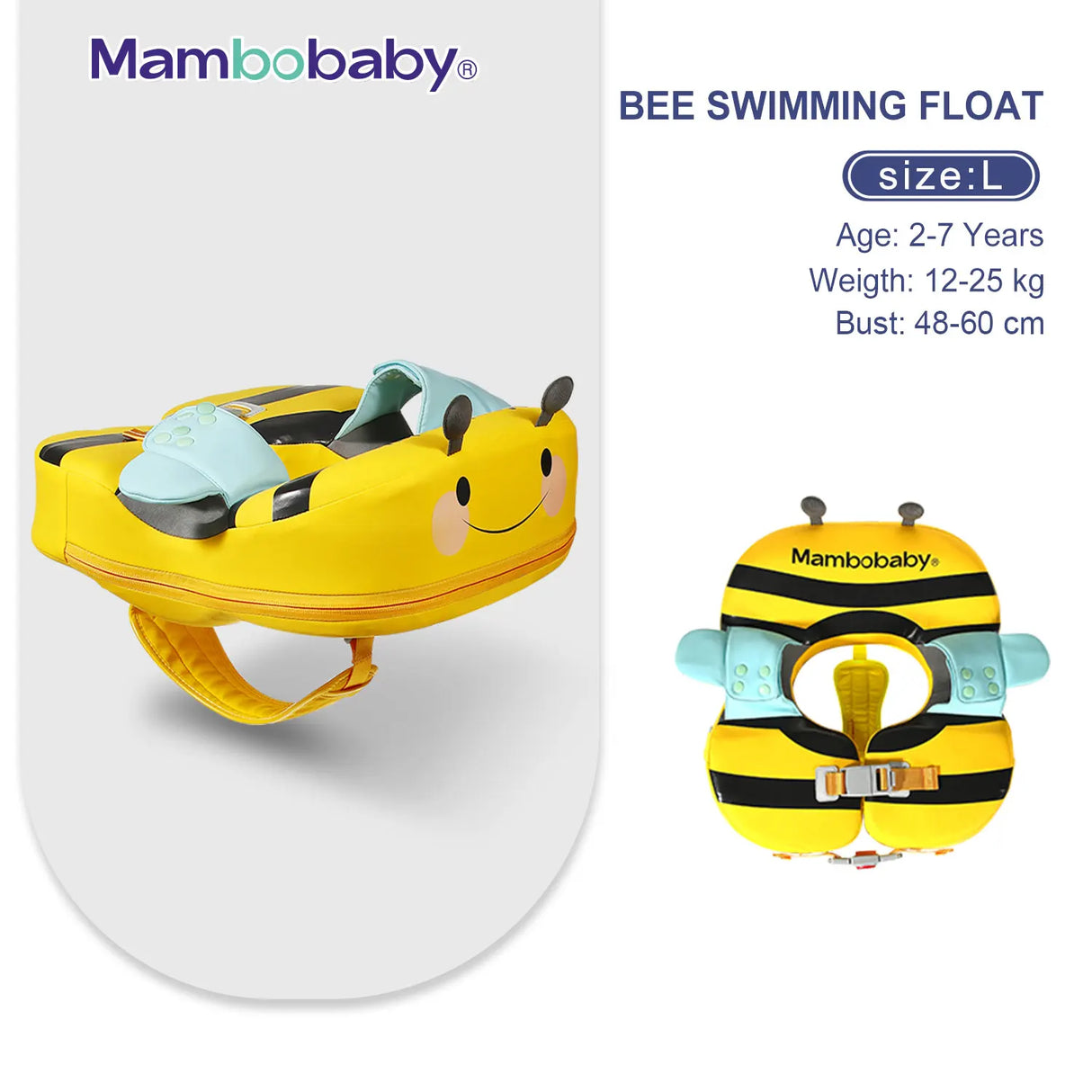 Baby Float With Crotch Strap & Inflation-free Solid Core Mambobaby Kid Swimming Ring Have Sunshade 0-7 Yeas Old Swim Pool Tube