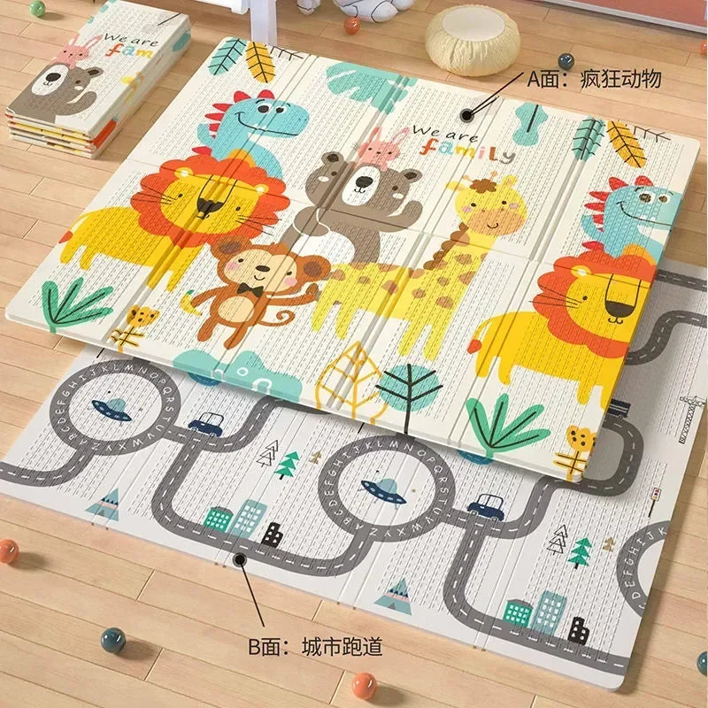 Baby Folding Crawling Activity Mat Kids Cartoon Waterproof Crawling Game Carpet Double-sided New Children's Carpet Soft Foam Pad