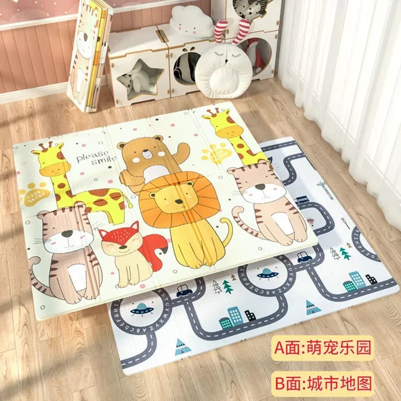 Baby Folding Crawling Activity Mat Kids Cartoon Waterproof Crawling Game Carpet Double-sided New Children's Carpet Soft Foam Pad