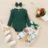 Baby Girl Clothes Newborn Infant Autumn 3Pcs Set Cotton Romper Dot Pants Headband fall Outfits Clothes Baby Girls Clothing Suit