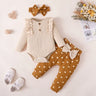 Baby Girl Clothes Newborn Infant Autumn 3Pcs Set Cotton Romper Dot Pants Headband fall Outfits Clothes Baby Girls Clothing Suit