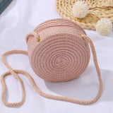 Baby Girl Fashion Casual Solid Straw Shoulder Bags Backpack Accessories Kids Children Cute Round Messenger Candy Color Small Bag